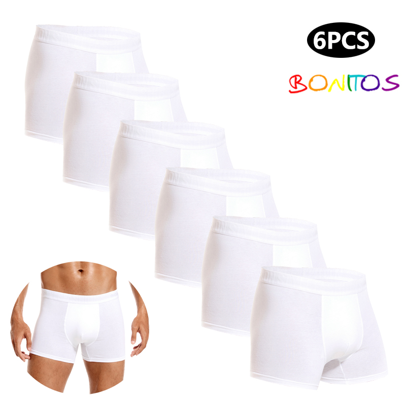 6pcs White Men Panties Cotton  - مراجعة Boxer Brief Pack Cotton وسعره