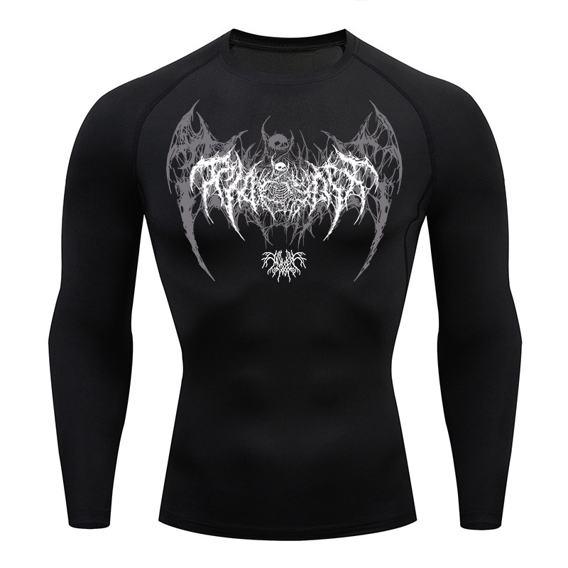 Skull Wings Print Long Sleeve  - مراجعة Base Layer Top وسعره