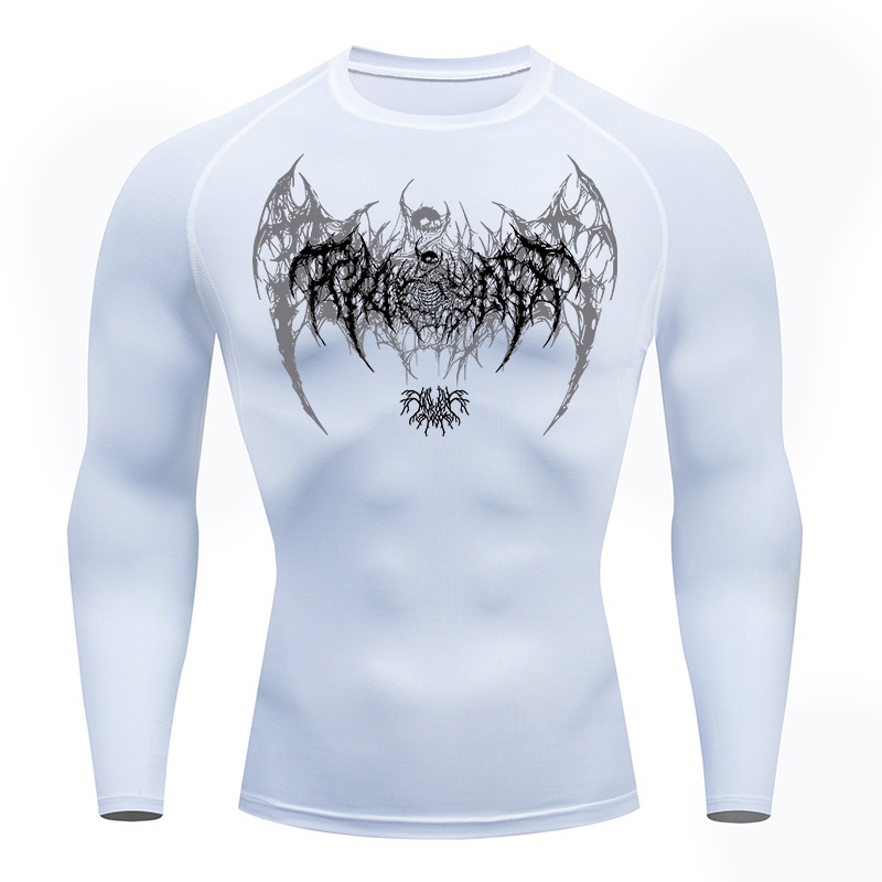 Skull Wings Print Long Sleeve  - مراجعة Base Layer Top وسعره