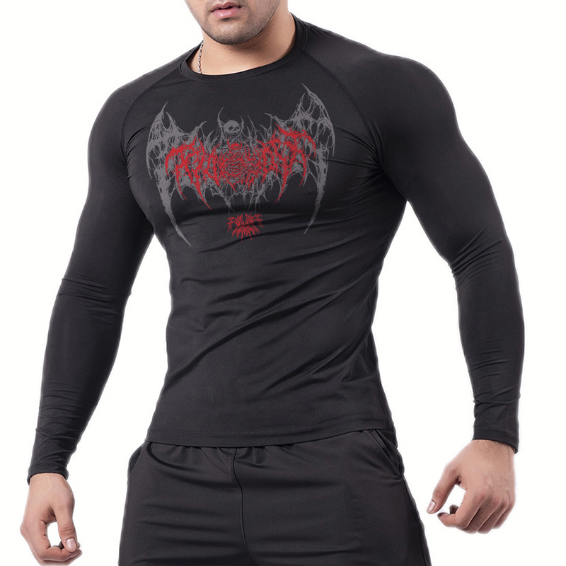 Skull Wings Print Long Sleeve  - مراجعة Base Layer Top وسعره