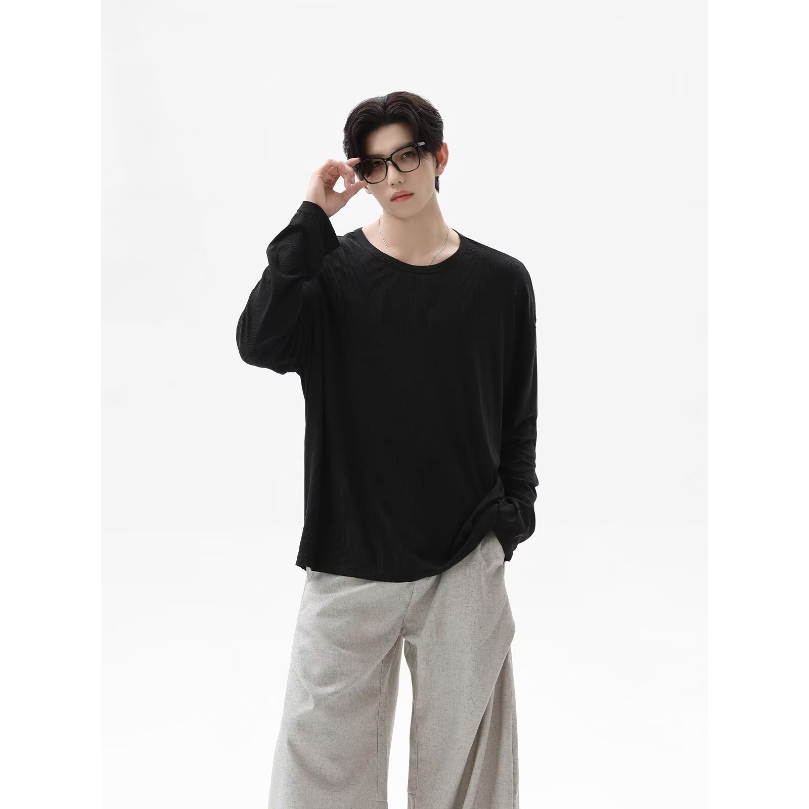 2026 Autumn New Texture Long S - مراجعة Undershirt Crew Neck وسعره