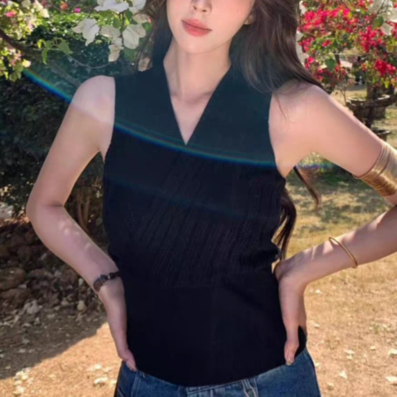 Women's Sleeveless Wrap Knit S - مراجعة Tank Top Ribbed وسعره