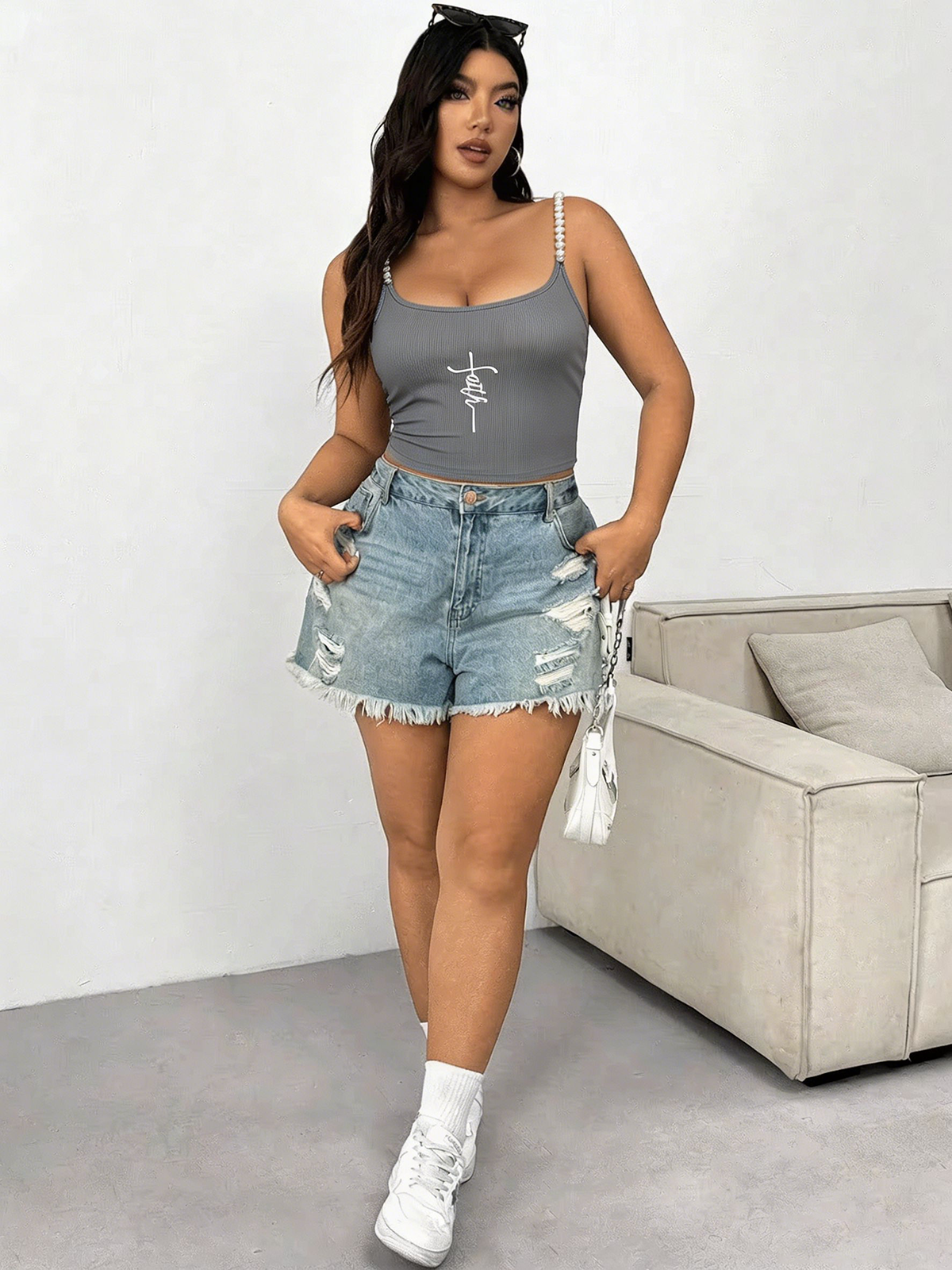 Plus Size Square Neck Pearl St - مراجعة Tank Top Ribbed وسعره
