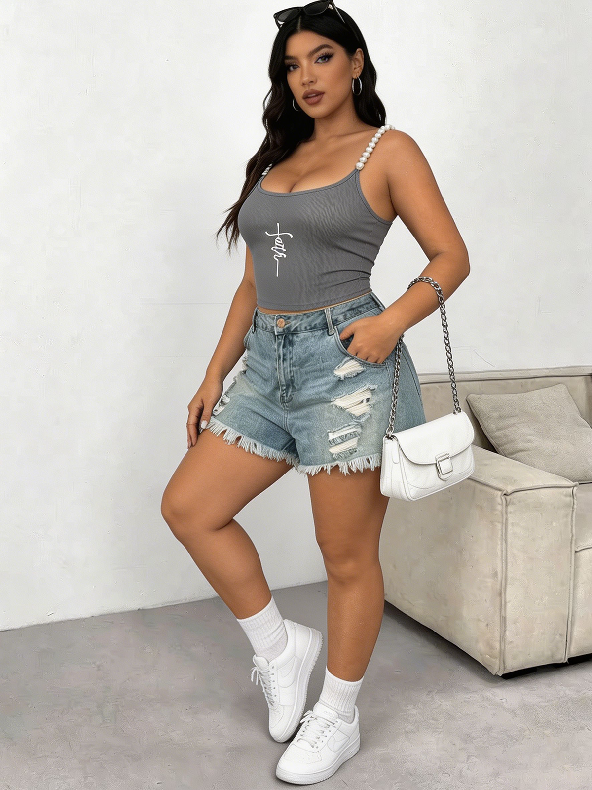 Plus Size Square Neck Pearl St - مراجعة Tank Top Ribbed وسعره